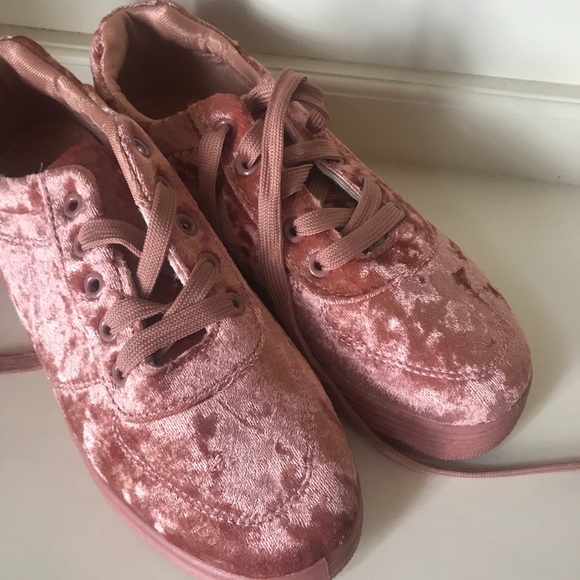 velvet platform sneakers - Picture 3 of 4